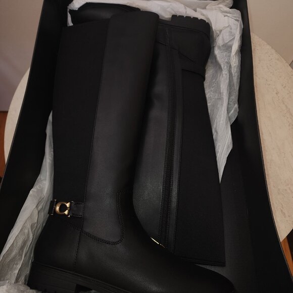 COACH Womens Faith Buckled Lug-Sole Black Leather from Macy’s - c025 - Picture 6 of 9